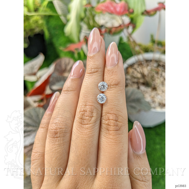 2.38 Ct.Tw. White Zircon Pair from Ceylon (Sri Lanka)