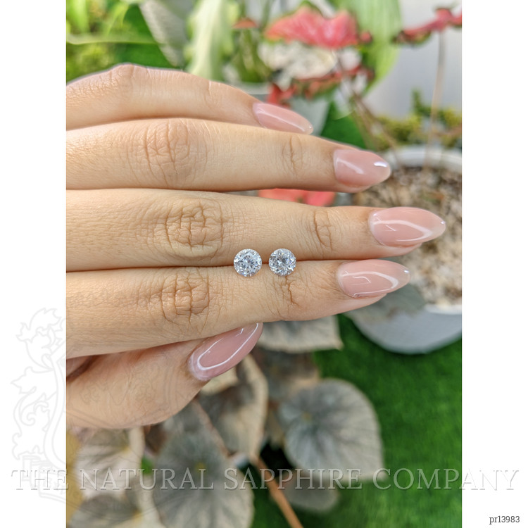 2.38 Ct.Tw. White Zircon Pair from Ceylon (Sri Lanka)