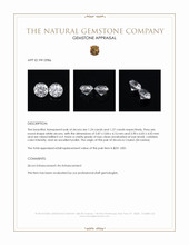 2.51 Ct.Tw.Total Carat Weight White Zircon Pair from Ceylon (Sri Lanka) Appraisal