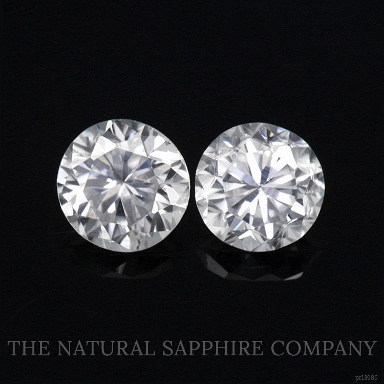 2.51 Ct.Tw. White Zircon Pair from Ceylon (Sri Lanka)