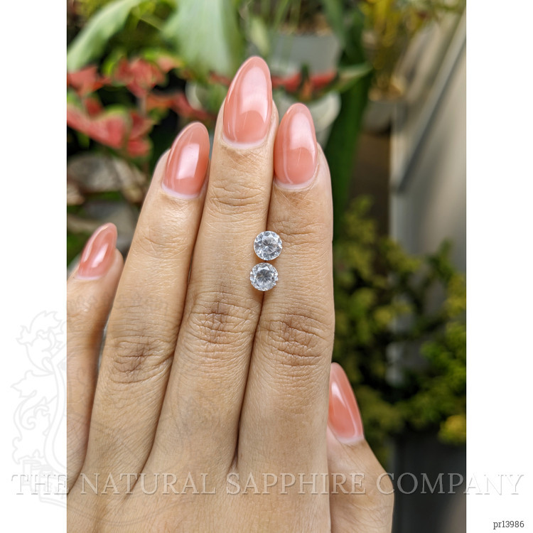 2.51 Ct.Tw. White Zircon Pair from Ceylon (Sri Lanka)