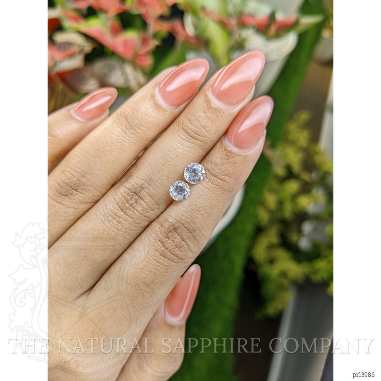 2.51 Ct.Tw. White Zircon Pair from Ceylon (Sri Lanka)