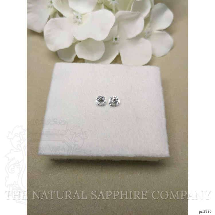2.51 Ct.Tw. White Zircon Pair from Ceylon (Sri Lanka)