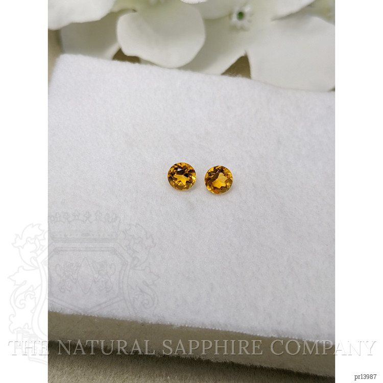 0.96 Ct.Tw. Yellowish Orange Madeira Citrine Pair from Brazil