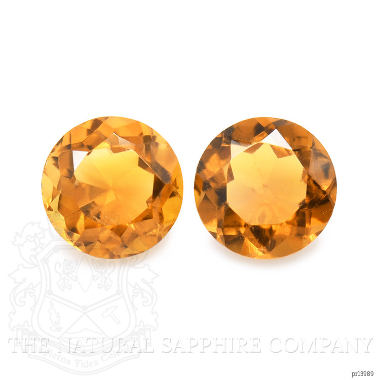 0.89 Ct.Tw. Yellowish Orange Madeira Citrine Pair from Brazil