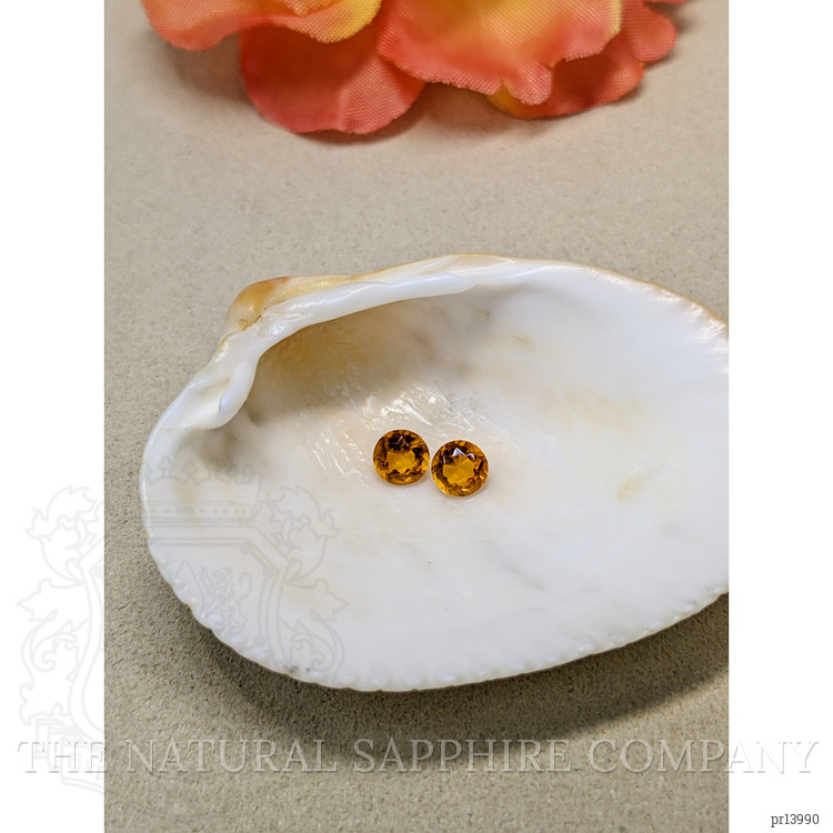 0.90 Ct.Tw. Yellowish Orange Madeira Citrine Pair from Brazil