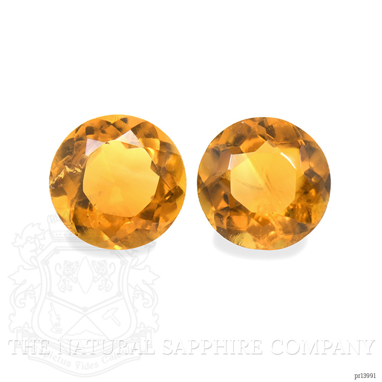 0.86 Ct.Tw. Yellowish Orange Madeira Citrine Pair from Brazil