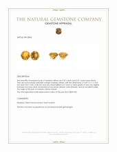 0.94&nbsp;Ct.Tw.Total Carat Weight Yellowish Orange Madeira Citrine Pair from Brazil Appraisal