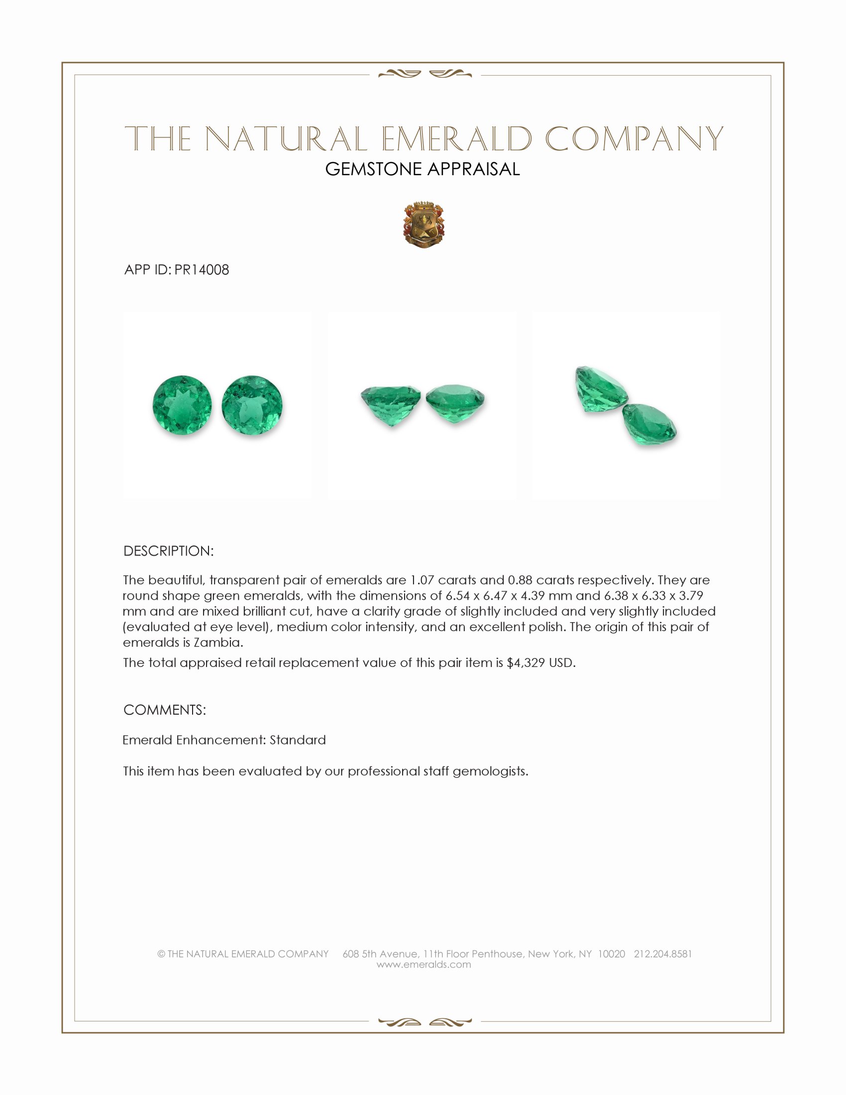 1.95 Ct.Tw. Emerald Pair from Zambia