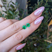 2.11 Ct.Tw.Total Carat Weight Emerald Pair from Zambia Life Style