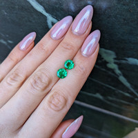 2.11 Ct.Tw.Total Carat Weight Emerald Pair from Zambia Life Style