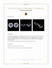6.68 Ct.Tw.Total Carat Weight White Sapphire Pair from Ceylon (Sri Lanka) Appraisal