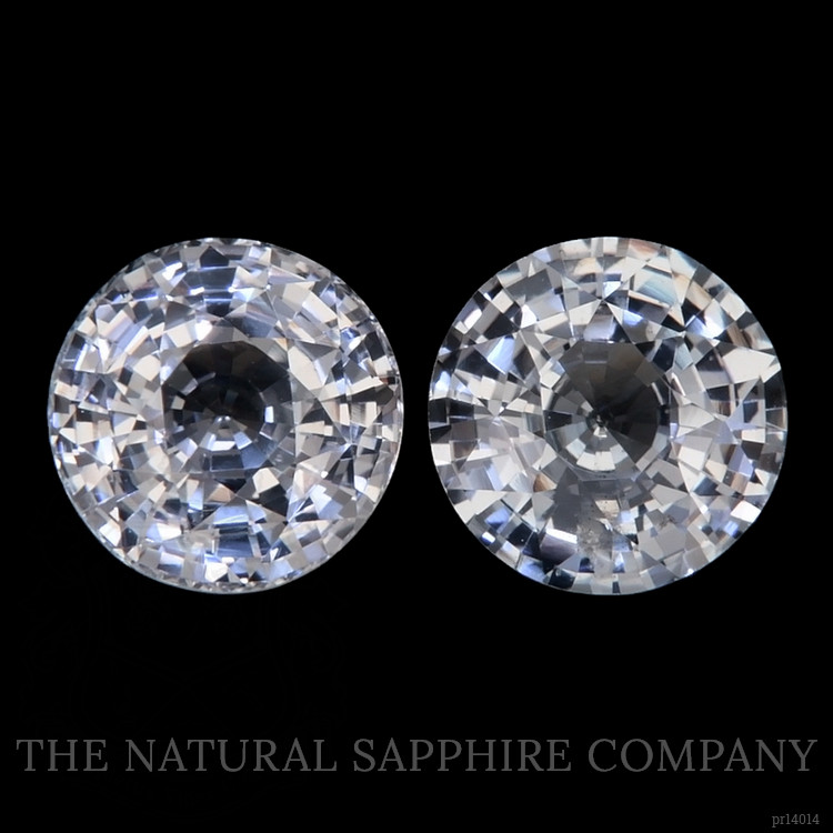 6.68 Ct.Tw. White Sapphire Pair from Ceylon (Sri Lanka)