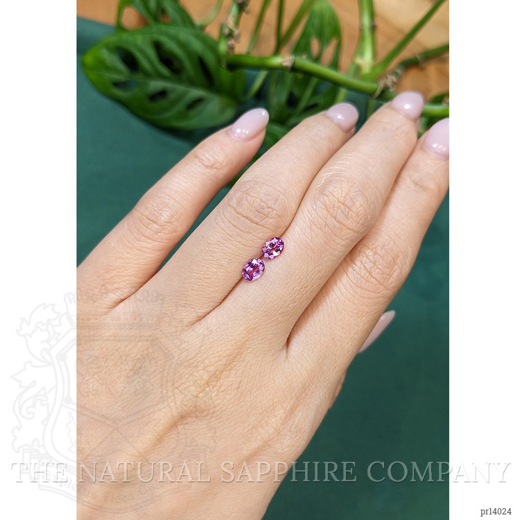 0.86 Ct.Tw. Purple Sapphire Pair from Ceylon (Sri Lanka)