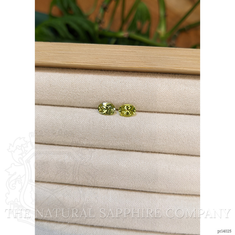 1.60 Ct.Tw. Greenish Yellow Chrysoberyl Pair from Ceylon (Sri Lanka)