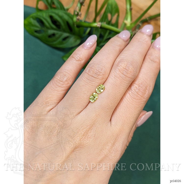 1.32 Ct.Tw. Greenish Yellow Chrysoberyl Pair from Ceylon (Sri Lanka)