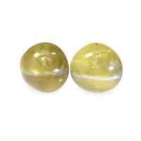 1.21&nbsp;Ct.Tw.Total Carat Weight Yellowish Brown Cabochon Chrysoberyl Pair from Ceylon (Sri Lanka) Video