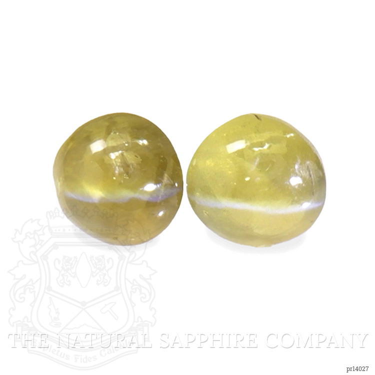 1.21 Ct.Tw. Yellowish Brown Cabochon Chrysoberyl Pair from Ceylon (Sri Lanka)