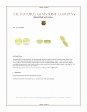 1.06 Ct.Tw.Total Carat Weight Greenish Yellow Cabochon Chrysoberyl Pair from Ceylon (Sri Lanka) Appraisal