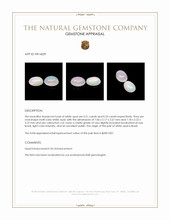 1.04 Ct.Tw.Total Carat Weight Multi Color Cabochon White Opal (Light Opal) Pair from Brazil Appraisal