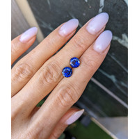 3.37 Ct.Tw.Total Carat Weight Blue Sapphire Pair from Madagascar Life Style