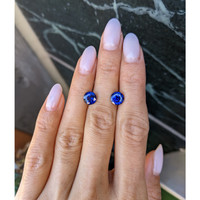3.37 Ct.Tw.Total Carat Weight Blue Sapphire Pair from Madagascar Life Style