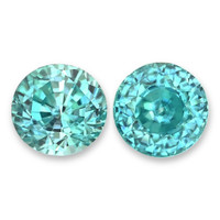 6.45 Ct.Tw.Total Carat Weight Greenish Blue Zircon Pair Video