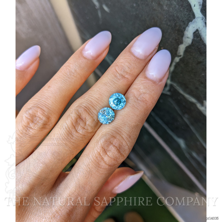 6.45 Ct.Tw. Greenish Blue Zircon Pair