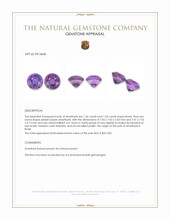 2.59 Ct.Tw.Total Carat Weight Purple Amethyst Pair from Brazil Appraisal
