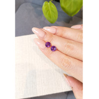 2.59 Ct.Tw.Total Carat Weight Pinkish Purple Amethyst Pair from Brazil Life Style