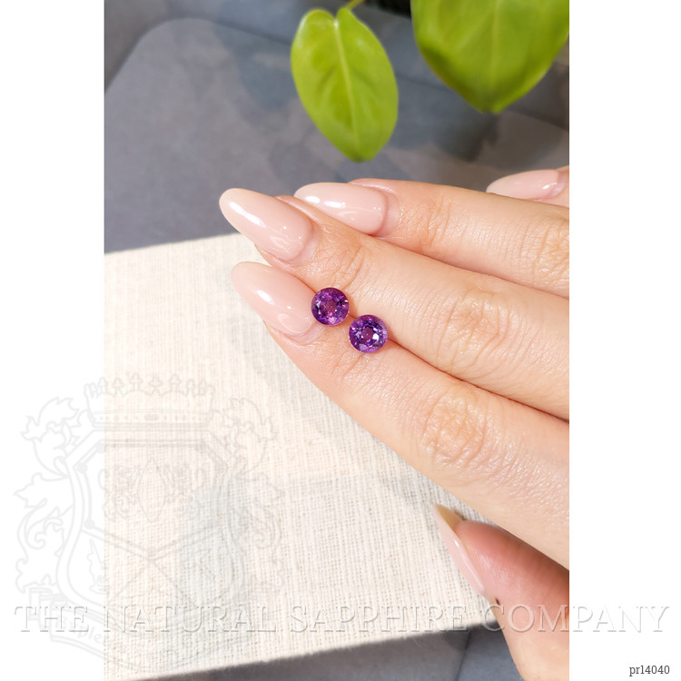 2.59 Ct.Tw. Pinkish Purple Amethyst Pair from Brazil