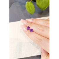 2.59 Ct.Tw.Total Carat Weight Pinkish Purple Amethyst Pair from Brazil Life Style