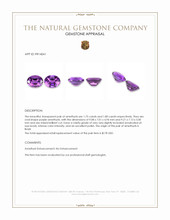3.55&nbsp;Ct.Tw.Total Carat Weight Purple Amethyst Pair from Brazil Appraisal