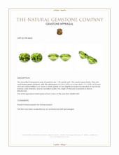 2.42 Ct.Tw.Total Carat Weight Green Peridot Pair from Burma (Myanmar) Appraisal