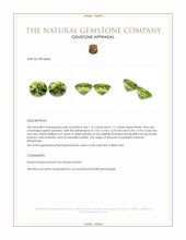 2.32 Ct.Tw.Total Carat Weight Green Peridot Pair from Burma (Myanmar) Appraisal
