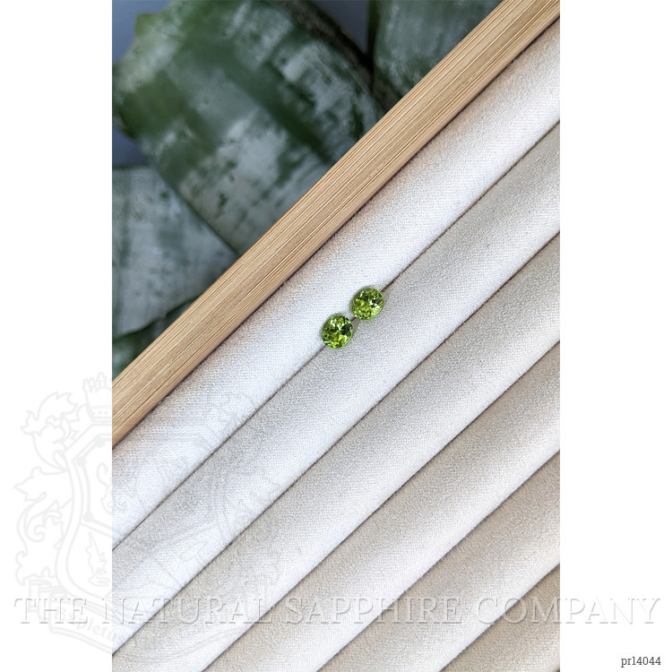 2.32 Ct.Tw. Green (Lime Green) Peridot Pair from Burma (Myanmar)