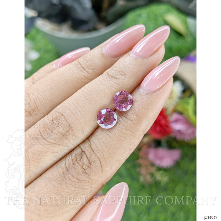 3.18 Ct.Tw. Purplish Pink Rhodolite Garnet Pair from Ceylon (Sri Lanka)