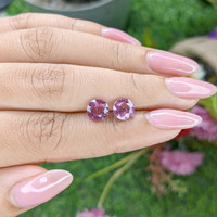 3.18&nbsp;Ct.Tw.Total Carat Weight Purplish Pink Rhodolite Garnet Pair from Ceylon (Sri Lanka) Life Style