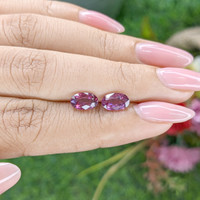 2.56&nbsp;Ct.Tw.Total Carat Weight Purplish Pink Rhodolite Garnet Pair from Ceylon (Sri Lanka) Life Style