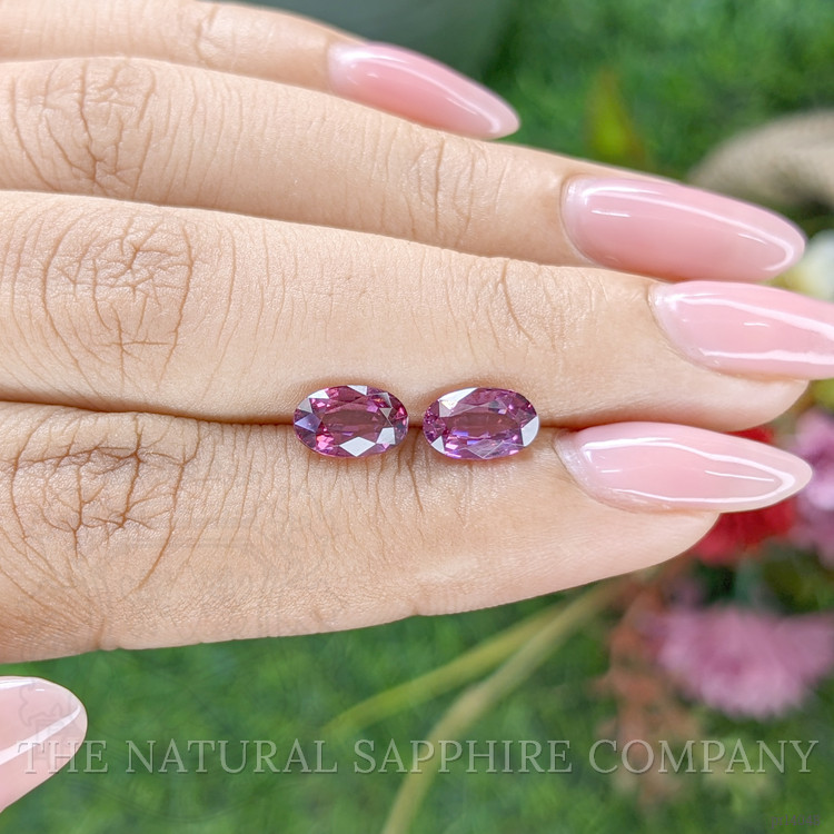 2.56 Ct.Tw. Purplish Pink Rhodolite Garnet Pair from Ceylon (Sri Lanka)