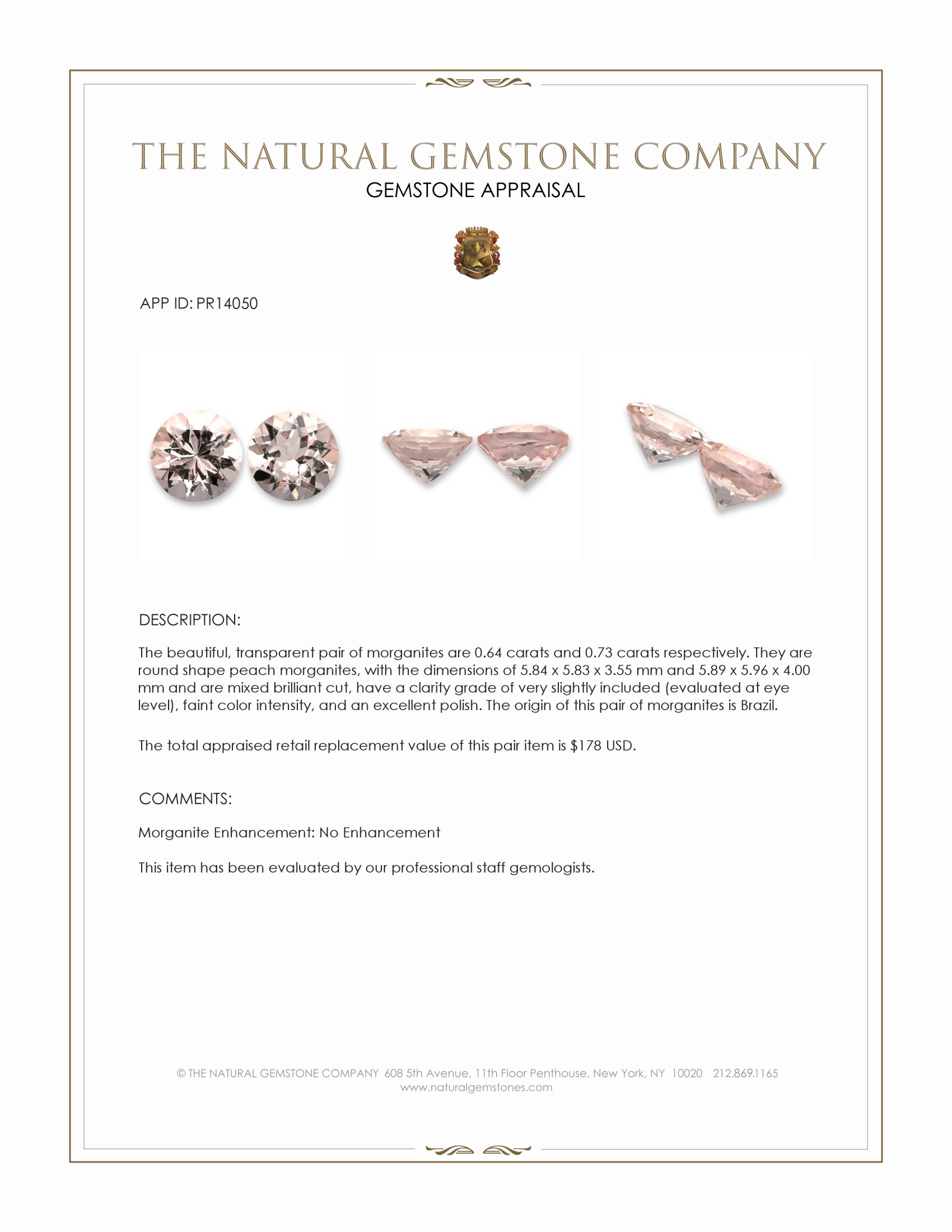 1.37 Ct.Tw. Peach Morganite Pair from Brazil