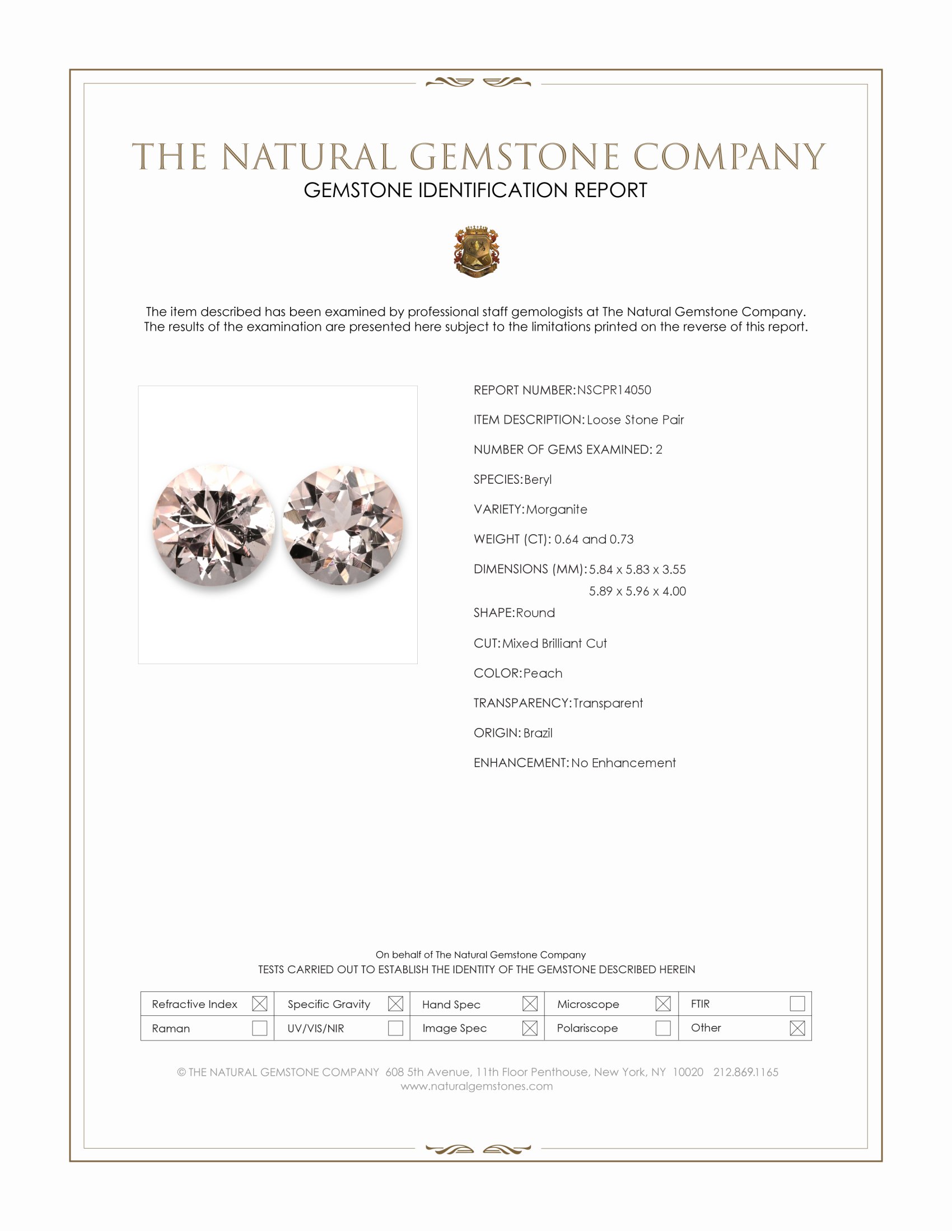 1.37 Ct.Tw. Peach Morganite Pair from Brazil