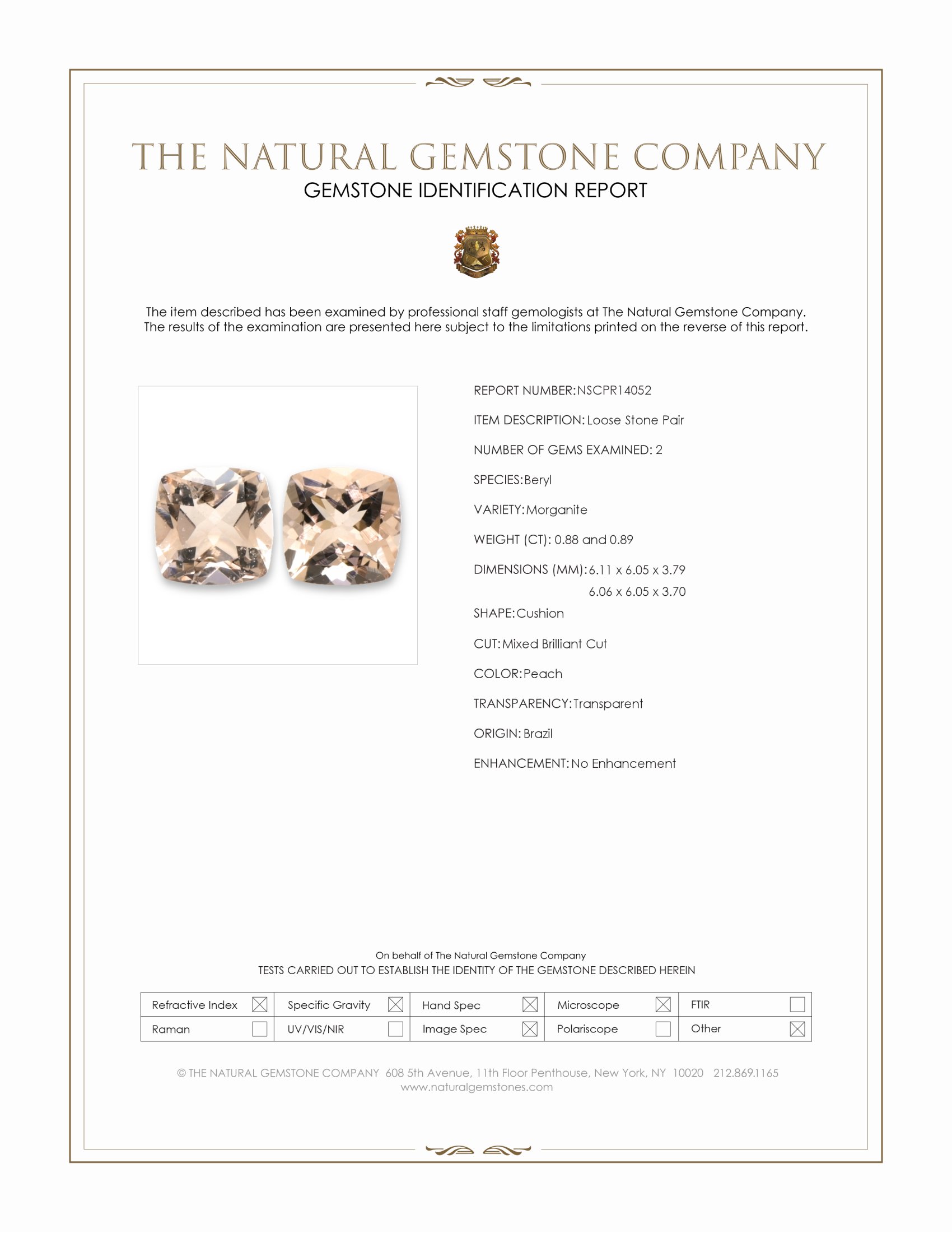 1.77 Ct.Tw. Peach Morganite Pair from Brazil