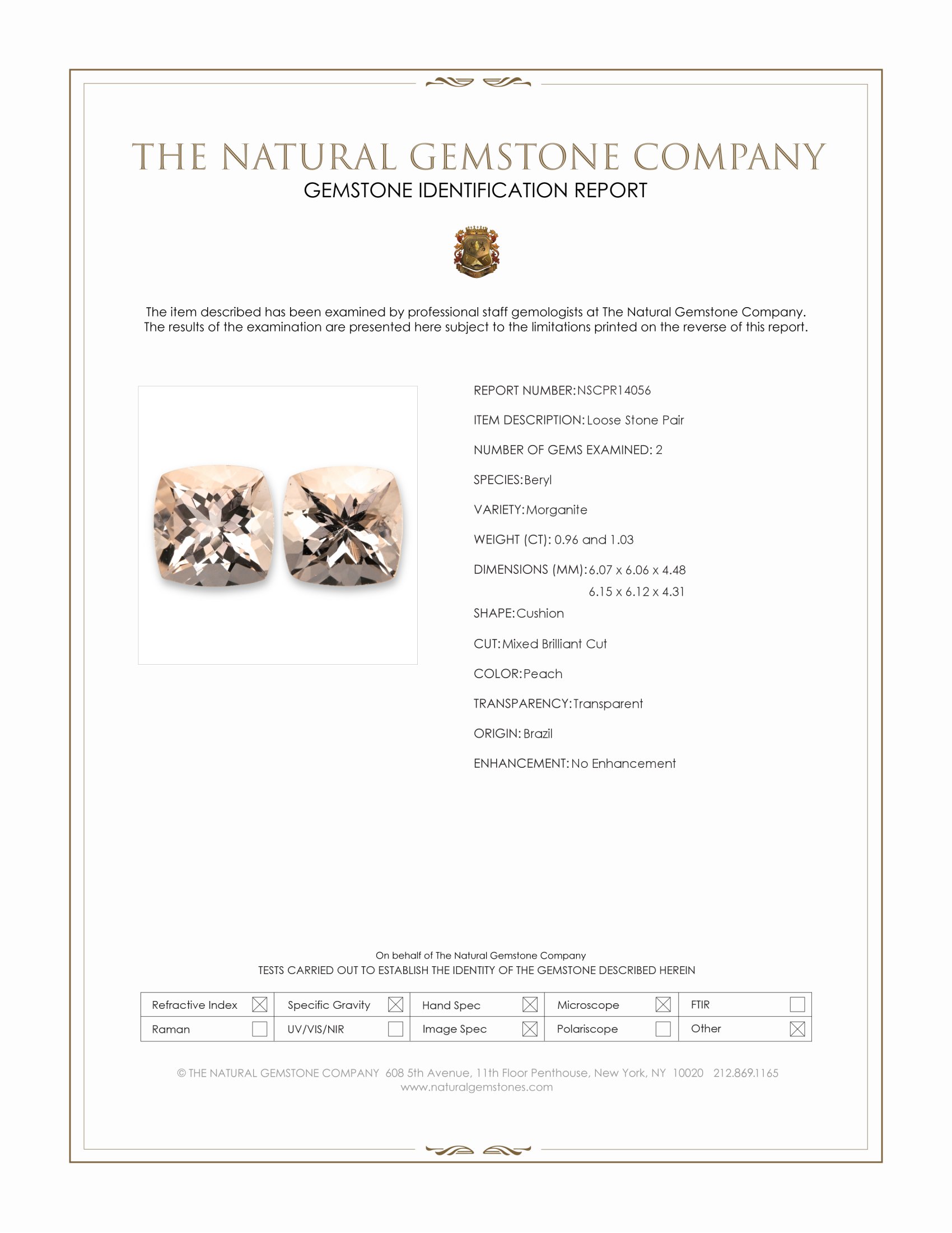 1.99 Ct.Tw. Peach Morganite Pair from Brazil