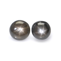 1.06&nbsp;Ct.Tw.Total Carat Weight Black Cabochon Star Sapphire Pair from Ceylon (Sri Lanka) Video