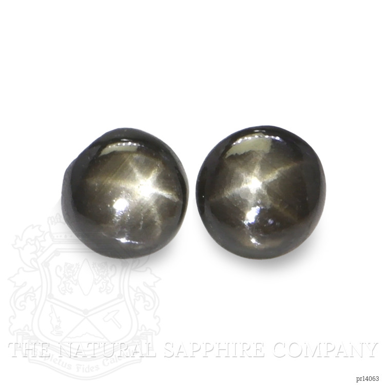 0.98 Ct.Tw. Black Star Sapphire Pair from Ceylon (Sri Lanka)