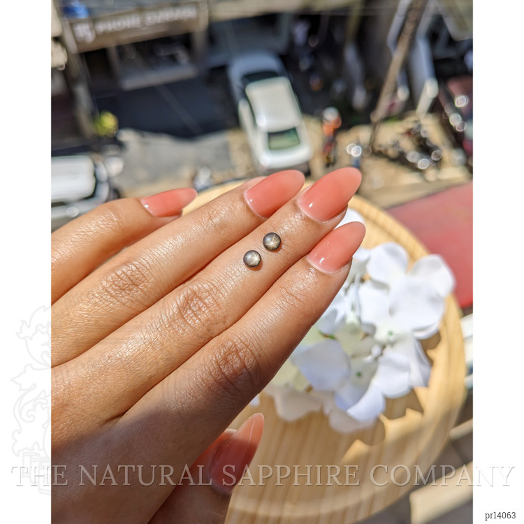 0.98 Ct.Tw. Black Star Sapphire Pair from Ceylon (Sri Lanka)