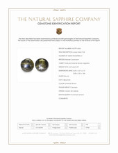 1.28 Ct.Tw.Total Carat Weight Greenish Brown Star Sapphire Pair from Ceylon (Sri Lanka) Scan Report