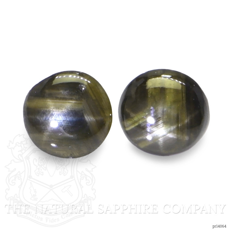 1.28 Ct.Tw. Greenish Brown Star Sapphire Pair from Ceylon (Sri Lanka)