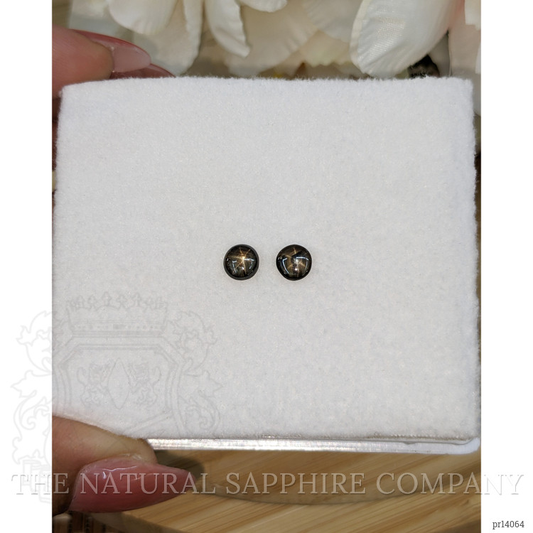 1.28 Ct.Tw. Greenish Brown Star Sapphire Pair from Ceylon (Sri Lanka)